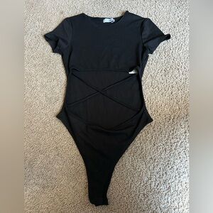 Black size small cut out body suit